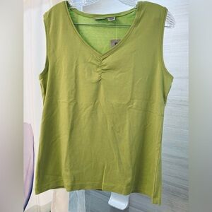 Chico’s V-Neck Tank - Belize Green; Size 2 (Chico’s sizing); Cotton/Spandex